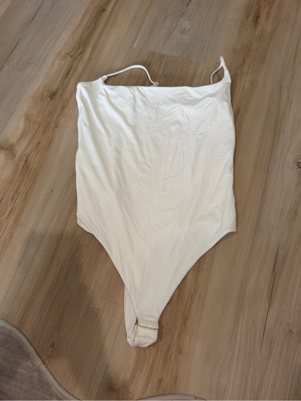 Women's White Slim-Strap Bodysuit